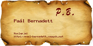 Paál Bernadett névjegykártya