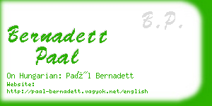 bernadett paal business card